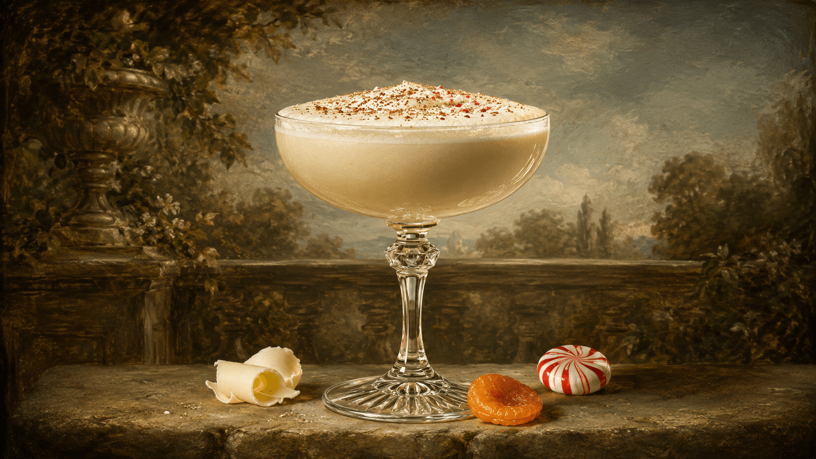 Peppermint Bark Eggnog cocktail