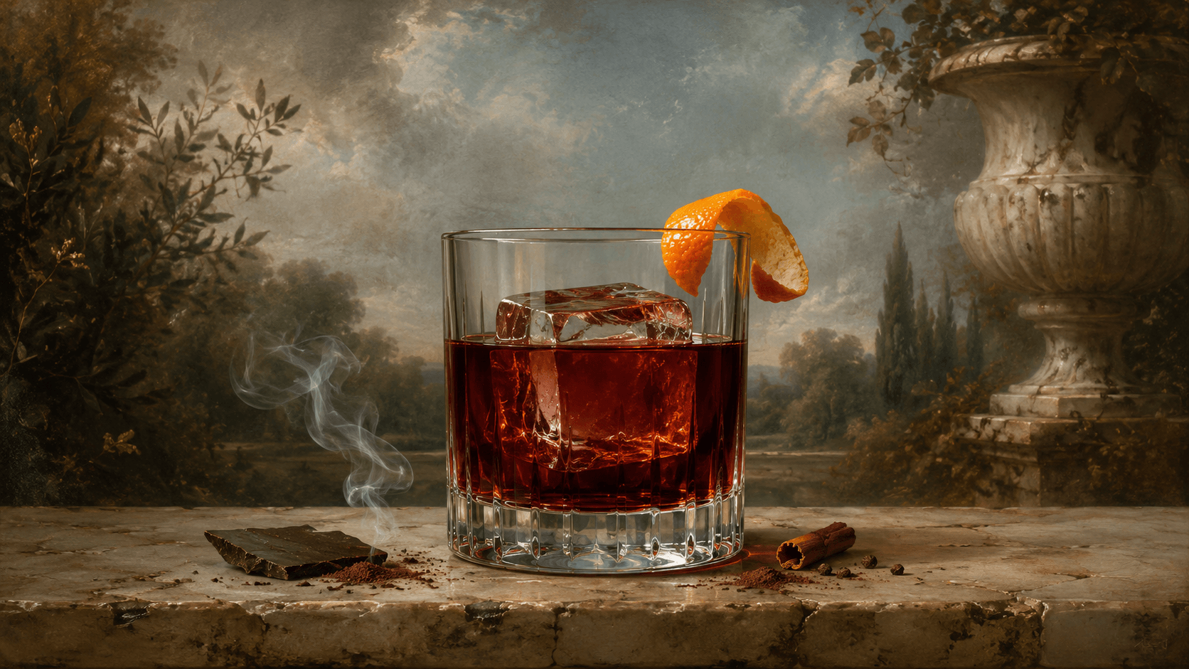 Mole Negroni cocktail
