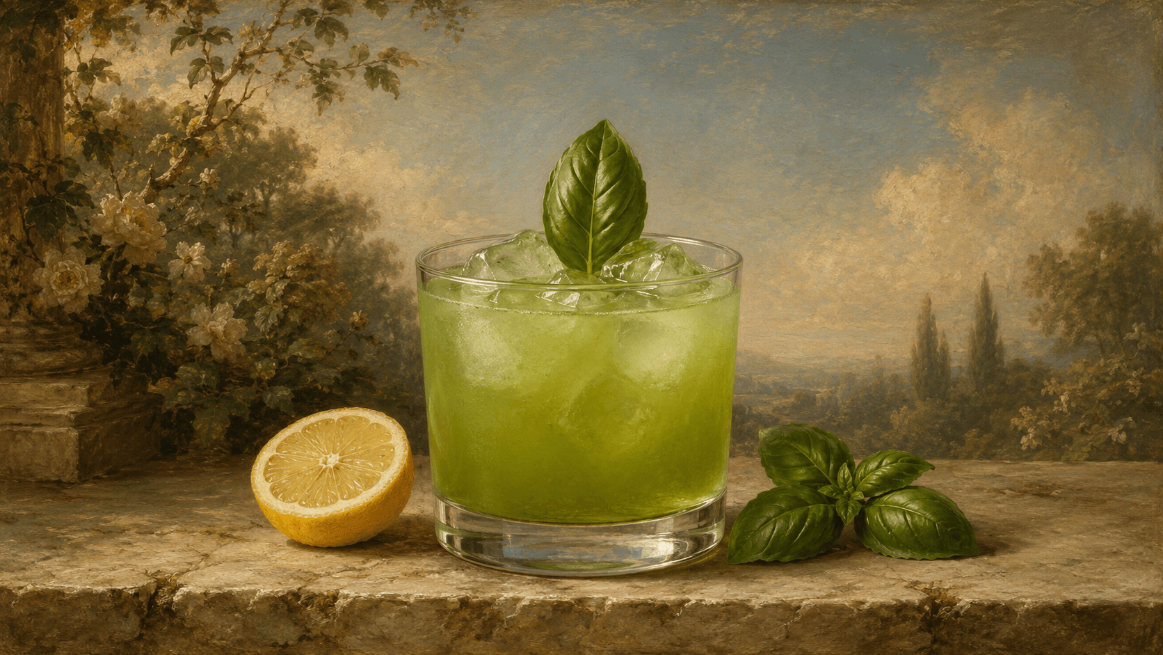 Gin Basil Smash cocktail