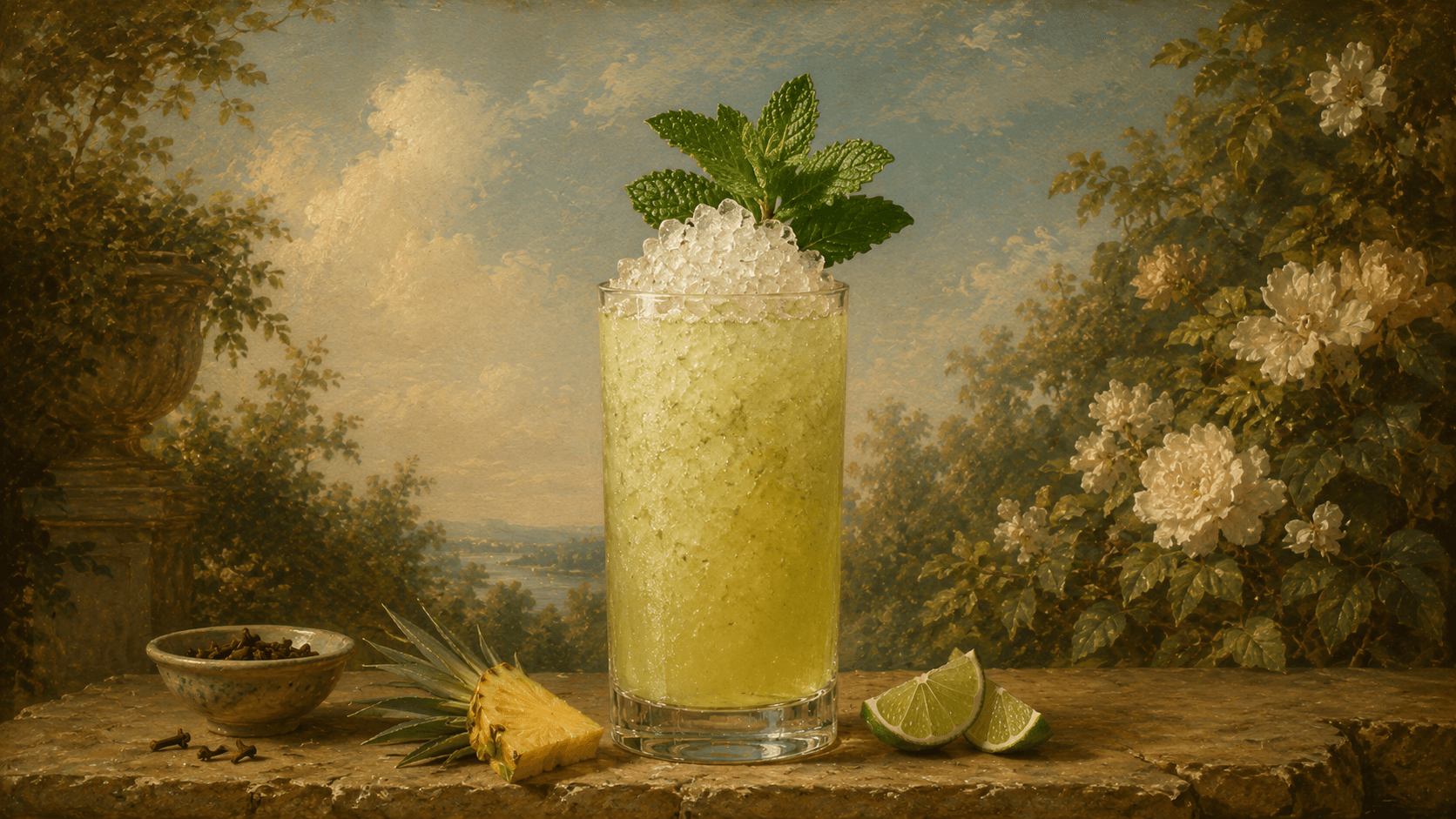 Chartreuse Swizzle cocktail