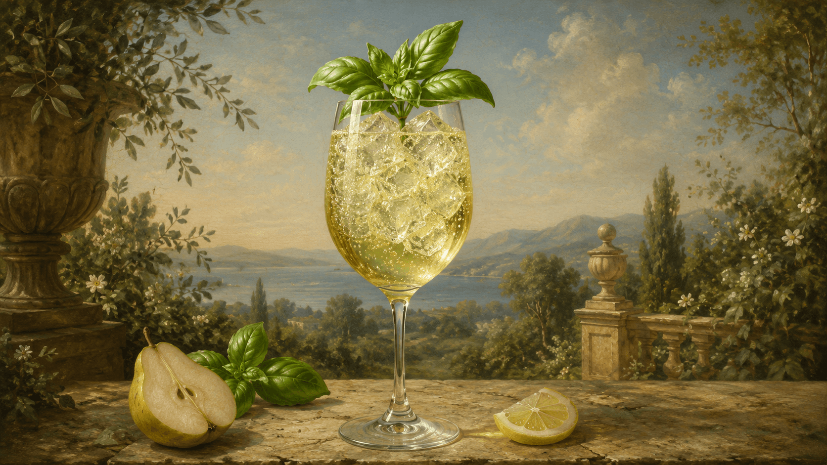 Basil Spritz cocktail