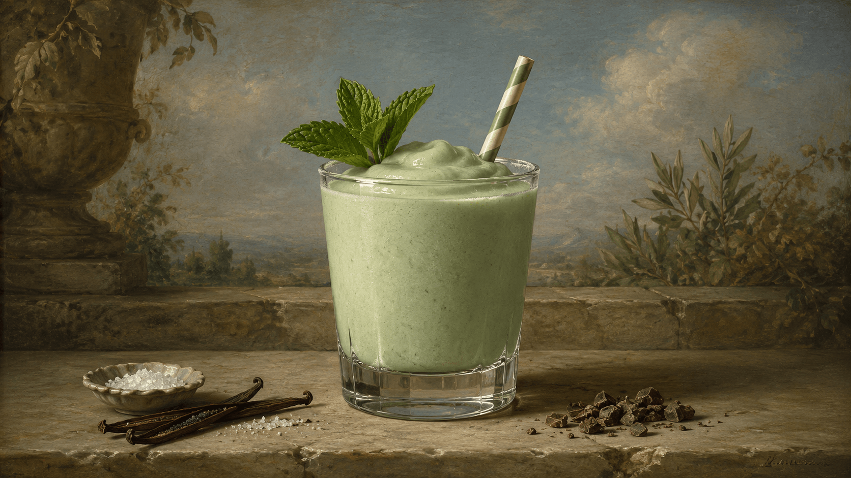 Blended Grasshopper cocktail