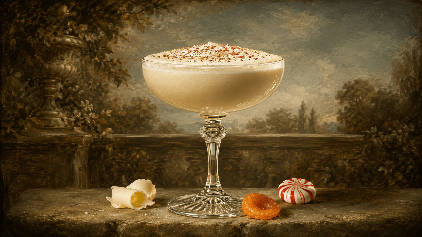 Peppermint Bark Eggnog cocktail